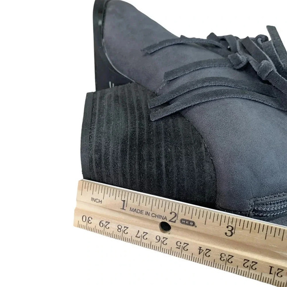 Sbicca Vintage Collection Women's Gray Fringe Ankle Boots Size 7 Faux Leather - Picture 15 of 16